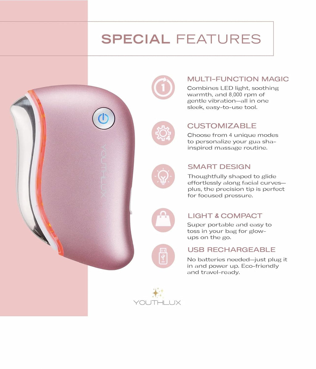 Prosculpt Gua Sha, Ultimate Facial Scraping/Sculpting/Tightening Tool, Heat/Electric Vibration, Anti-Aging/Wrinkles, Eye/Face Puffiness, Tension Relief, Acupressure, Face Lift, Double Chin