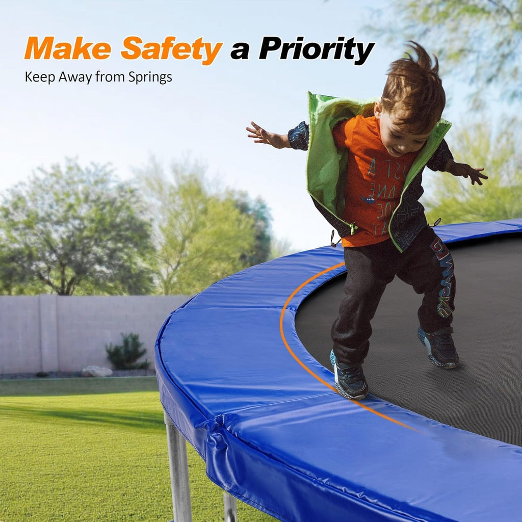 Trampoline Replacement Pad Safety Spring Cover, No Hole for Poles, Fit 5.5-7 Inch Springs, Frame Size 16 15 14 13 12 10 8 Foot